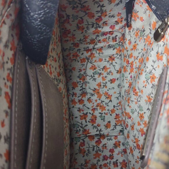 Antik Kraft Round Crossbody Bag Gray Brown Faux Leather Braided Handle - Picture 12 of 14